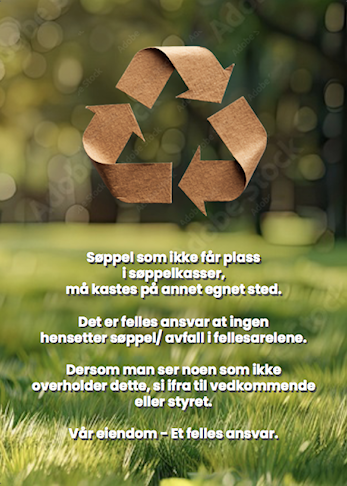 Hensetting av avfall/søppel i fellesareal